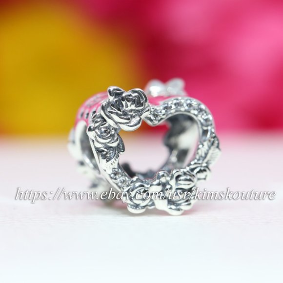Pandora Jewelry - Pandora Open Heart & Rose Flowers Charm 799281C01